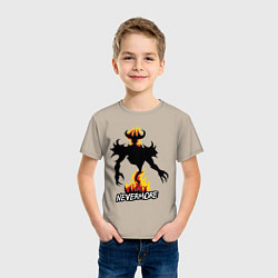 Футболка хлопковая детская Nevermore Fire, цвет: миндальный — фото 2