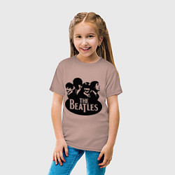 Футболка хлопковая детская The Beatles Band, цвет: пыльно-розовый — фото 2