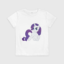 Футболка хлопковая детская Пони Рарити, цвет: белый