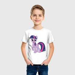 Футболка хлопковая детская Пони Сумеречная Искорка, цвет: белый — фото 2