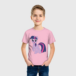 Футболка хлопковая детская Пони Сумеречная Искорка, цвет: светло-розовый — фото 2