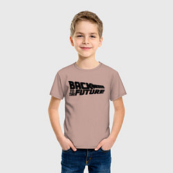 Футболка хлопковая детская Back to the future, цвет: пыльно-розовый — фото 2