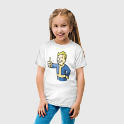 Футболка хлопковая детская Fallout vault boy, цвет: белый — фото 2