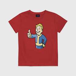 Футболка хлопковая детская Fallout vault boy, цвет: красный