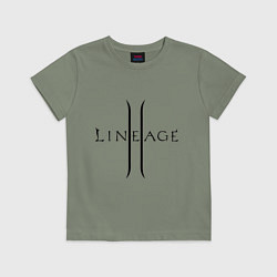 Футболка хлопковая детская Lineage logo, цвет: авокадо