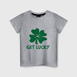 Футболка хлопковая детская Get lucky, цвет: меланж