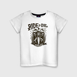 Футболка хлопковая детская Ride or Die, цвет: белый