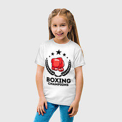 Футболка хлопковая детская Boxing Champions, цвет: белый — фото 2