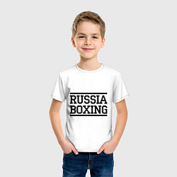 Футболка хлопковая детская Russia boxing, цвет: белый — фото 2