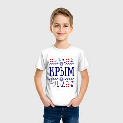 Футболка хлопковая детская Крым, цвет: белый — фото 2