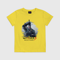 Футболка хлопковая детская The Witcher 3, цвет: желтый
