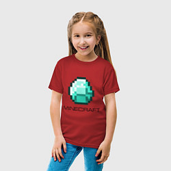 Футболка хлопковая детская Minecraft Diamond, цвет: красный — фото 2