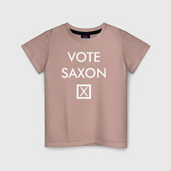 Футболка хлопковая детская Vote Saxon, цвет: пыльно-розовый