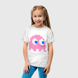 Футболка хлопковая детская Pac-Man: Pinky, цвет: белый — фото 2