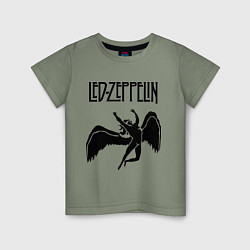 Футболка хлопковая детская Led Zeppelin Swan, цвет: авокадо