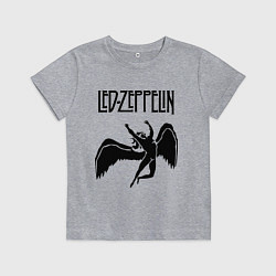 Футболка хлопковая детская Led Zeppelin Swan, цвет: меланж
