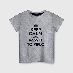 Футболка хлопковая детская Keep Calm & Pass It To Pirlo цвета меланж — фото 1