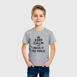 Футболка хлопковая детская Keep Calm & Pass It To Pirlo, цвет: меланж — фото 2