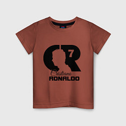 Футболка хлопковая детская CR Ronaldo 07, цвет: кирпичный