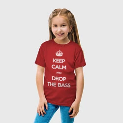 Футболка хлопковая детская Keep Calm & Drop The Bass, цвет: красный — фото 2