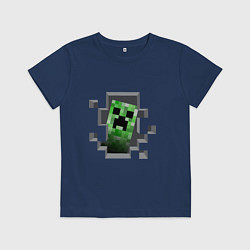 Футболка хлопковая детская Creeper Inside, цвет: тёмно-синий