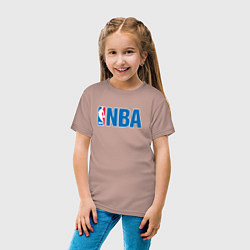 Футболка хлопковая детская NBA, цвет: пыльно-розовый — фото 2