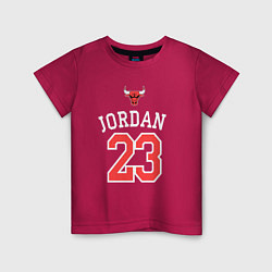 Футболка хлопковая детская Jordan 23, цвет: маджента