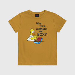 Футболка хлопковая детская Outside the box, цвет: горчичный