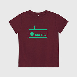 Футболка хлопковая детская GamePad Nintendo classic, цвет: меланж-бордовый