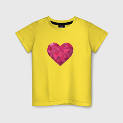 Футболка хлопковая детская Рубиновое сердце, цвет: желтый