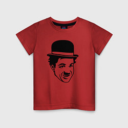 Футболка хлопковая детская Чарли Чаплин, цвет: красный