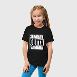 Футболка хлопковая детская Straight Outta Samara, цвет: черный — фото 2