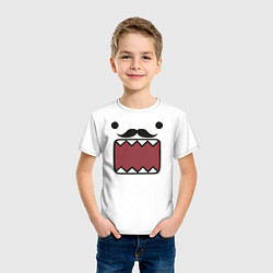 Футболка хлопковая детская Domo Kun Moustache, цвет: белый — фото 2