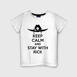 Футболка хлопковая детская Keep Calm & Stay With Rick, цвет: белый