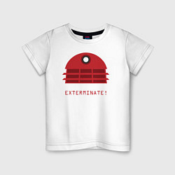 Футболка хлопковая детская Dalek Jam: Exterminate, цвет: белый