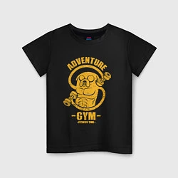 Футболка хлопковая детская Adventure Gym, цвет: черный