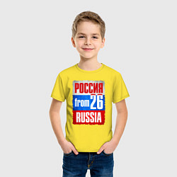 Футболка хлопковая детская Russia: from 26, цвет: желтый — фото 2