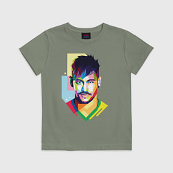 Футболка хлопковая детская Neymar: fun-art, цвет: авокадо