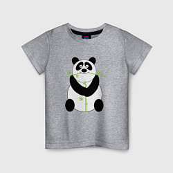 Футболка хлопковая детская Весёлая панда, цвет: меланж