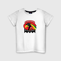 Футболка хлопковая детская Chicago Blackhawks Hockey, цвет: белый