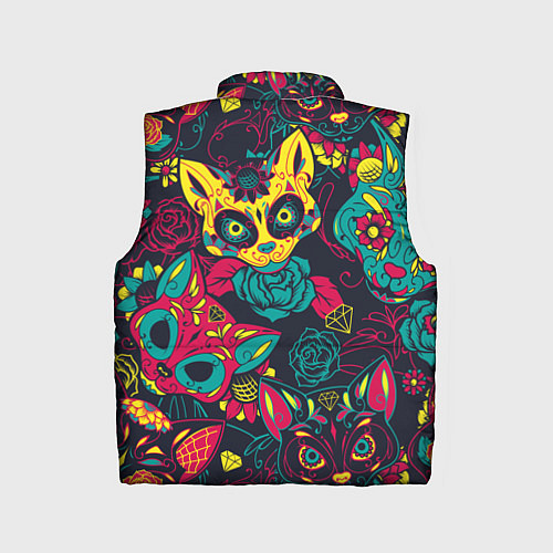Детский жилет Мексиканский день мёртвых у кошек / 3D-Светло-серый – фото 2