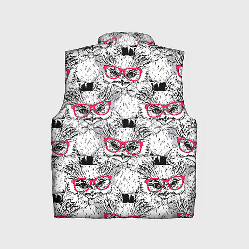 Детский жилет Совы в очках / 3D-Светло-серый – фото 2