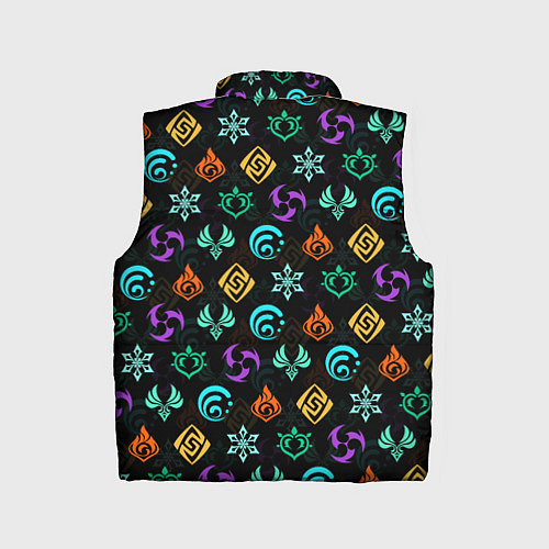 Детский жилет GENSHIN IMPACT ЭМБЛЕМЫ / 3D-Черный – фото 2