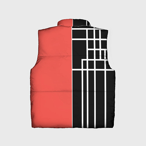 Детский жилет Черный и коралловый арт деко / 3D-Светло-серый – фото 2