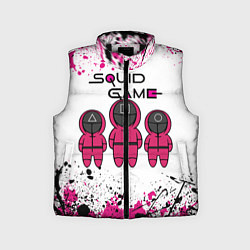 Детский жилет ИГРА В КАЛЬМАРА, СТРАЖИ БРЫЗГИ КРАСОК, цвет: 3D-черный