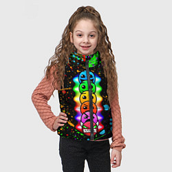Детский жилет Geometry Dash: Splashes of Paint, цвет: 3D-черный — фото 2