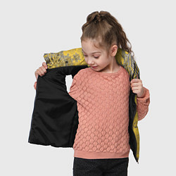 Детский жилет Коллекция Фрактальная мозаика Желтый на черном 573, цвет: 3D-черный — фото 2