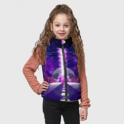 Детский жилет Vaporwave Neon Space, цвет: 3D-черный — фото 2