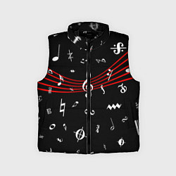 Детский жилет Нотные Знаки с Нотным Станом, цвет: 3D-черный