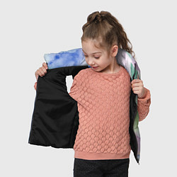 Детский жилет Акварельная текстура, цвет: 3D-черный — фото 2